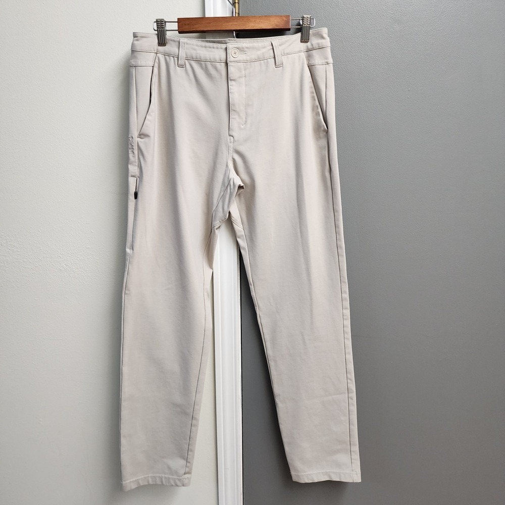 BYLT Everyday Pants 2.0 Mens 34T (32x31.5) Slim Fit Performance Chino Golf Beige